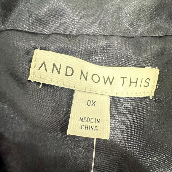 NEW! "And Now This" Trendy Satin Jacket Plus OX‎ Midnight Blue one button $69 - Picture 5 of 12